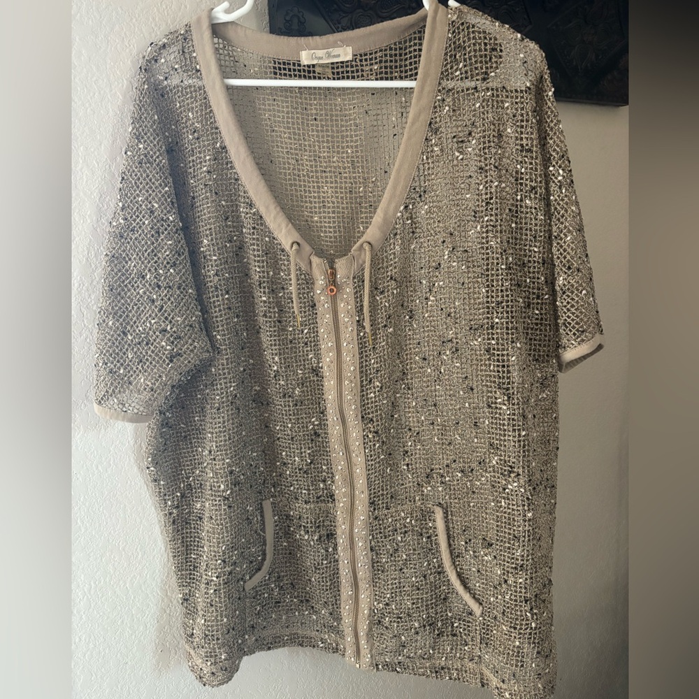 Sheer cover up 2x open stitch